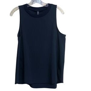 433. Athleta sleeveless black long athletic tank with slits size small